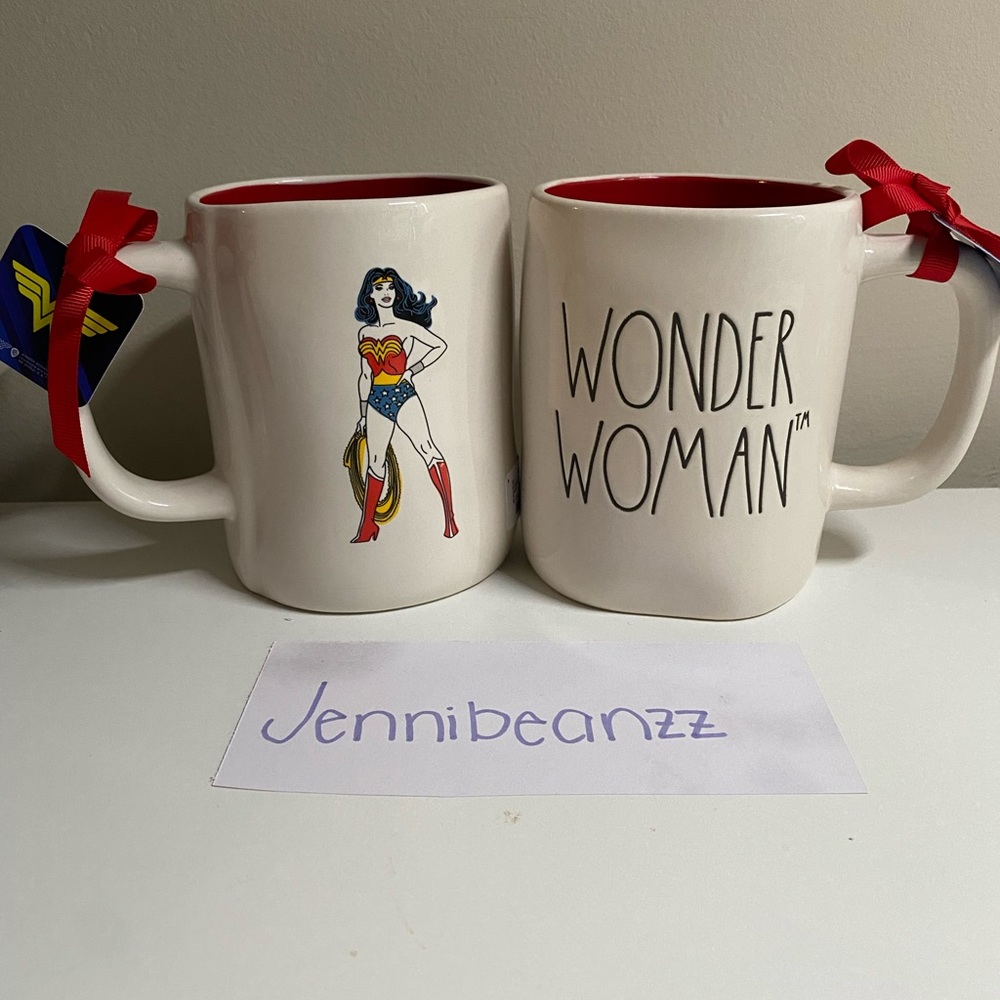 HARD TO FIND red handle Wonder Woman mug by Rae Dunn